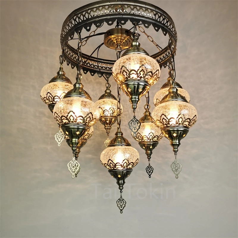 Mediterranean Style Chandelier Light Handmade Mosaic Big Turkish Lamps (WH-DC-22)